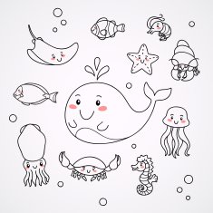 Cute sealife doodles