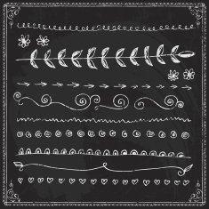 Hand-drawn line border set N65