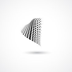 abstract black wave polka dots pattern for design