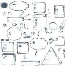 Set of design elements for infographics hand drawn