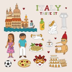 Vector Italy Doodle Art for Travel and Tourism N2