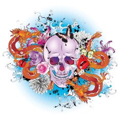 Skull tattoo style graphic