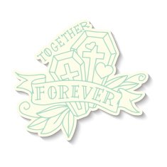 Hand drawn old school tattoo coffins sticker
