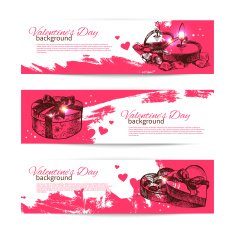 Set of Valentine's Day banners N3