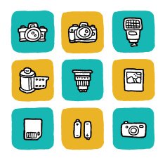 Doodle Icon Set - Cameras