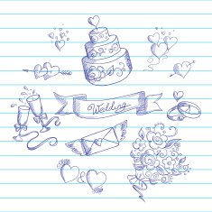 Sketch of wedding design elements N3