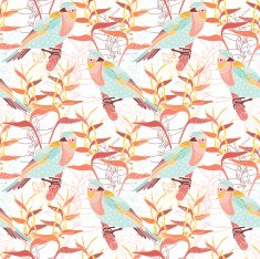 Seamless floral pattern with birds N16