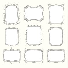 Set of doodle frames and different elements