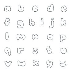 Hand drawn alphabet school doodles N2