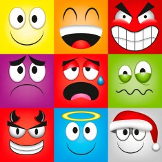 Vector Cartoon Set Of Different Cute Faces N6