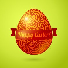 Vector egg made of pattern with shadow and glitter N2