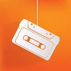Compact Cassette icon flat design hipster style N7