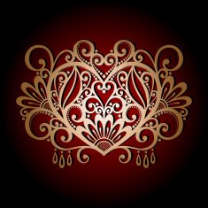 Vintage Card with Heart N11