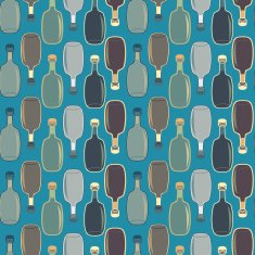 Seamless vector alcohol bottles pattern on blue N3