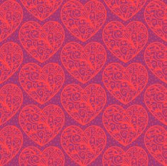 Valentine's day seamless background with hand drawn hearts