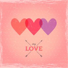 Happy Valentine's Day Card Heart Stereo effect N3