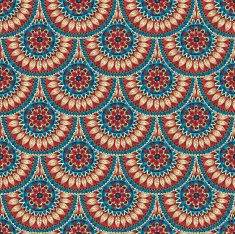Seamless geometric pattern in "fish scale" design N5