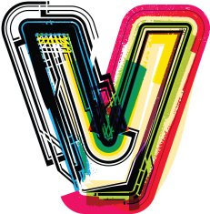 Colorful Grunge LETTER V N4