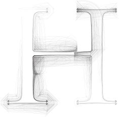 Hand draw font LETTER h Vector illustration N2