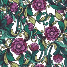 pattern with the drawn peony N2