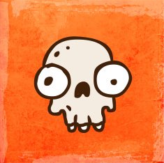 Skull on Grunge Background