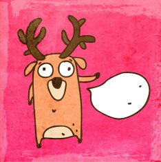 Reindeer on Grunge Background