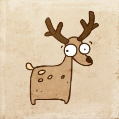 Reindeer on Grunge Background N2