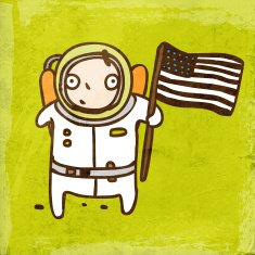 Astronaut on Grunge Background N2