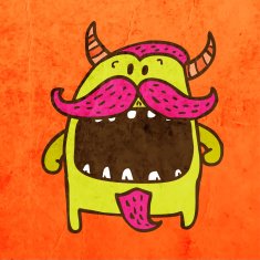 Monster on Grunge Background N7