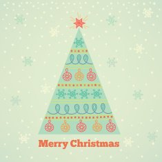 Greeting card with christmas tree N4