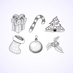 Christmas icons doodles sketchbook N2