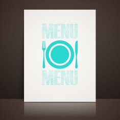 restaurant menu design with plate fork and knife