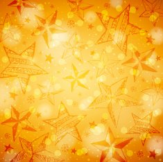 golden brightness background with christmas stars and snowflakes