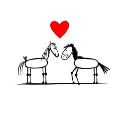 Couple of horses in love sketch for your design
