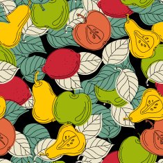 Seamless pattern with fruits