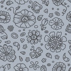 outline of floral pattern N2