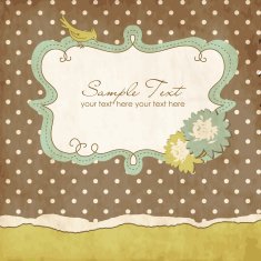 Vector hand drawn frame with a bird N4