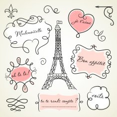 Doodle frames in French style N15