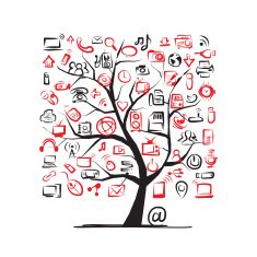 Art tree with IT devices for your design