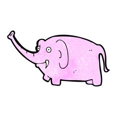 cartoon pink elephant N52
