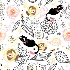 Abstract background doodle floral pattern N6