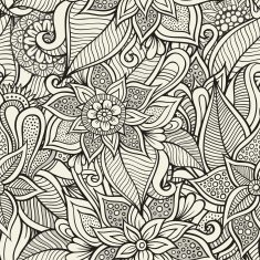 Floral hand drawn seamless pattern
