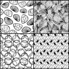 Seamless background black set Endless patterns collection