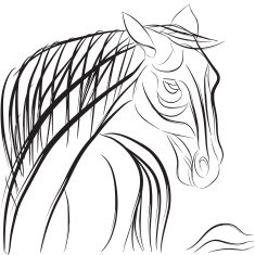 Horse doodle composition