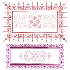 Vintage frame sketch in red and pink
