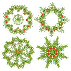 Set of christmas wreaths for your design