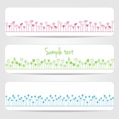 Hearts and flowers banners