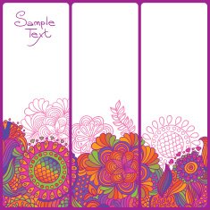 Vintage Doodle Flower Background N2