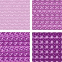 Seamless Doodle Pattern Set Purple