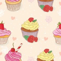 Cupcake seamless pattern N15